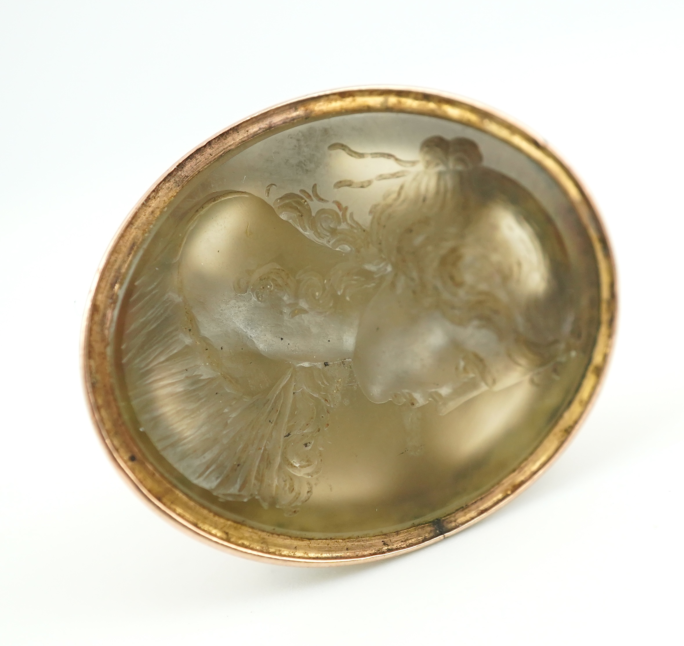 A Georgian chalcedony intaglio fob seal, circa 1800